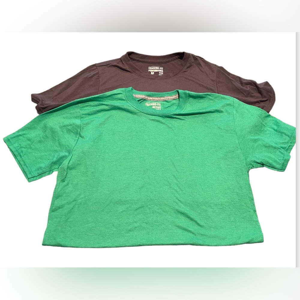 ⭐️EUC - Lot of 2 Mens Medium Starter Training Fit Dri-Star Grey & Green T-Shirts